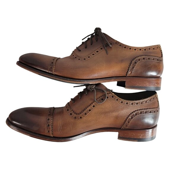 Joseph Abboud Oxford Dress Shoes Brown Size 10 Lace Up Cap Toe #00592 Owings - Picture 6 of 13